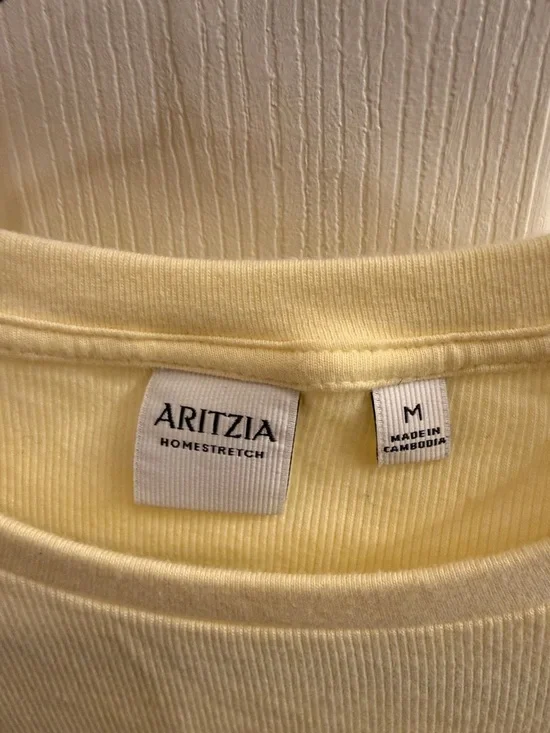 Aritzia Homestretch Rib Tune T-Shirt in Pale Yellow - Picture 2 of 3